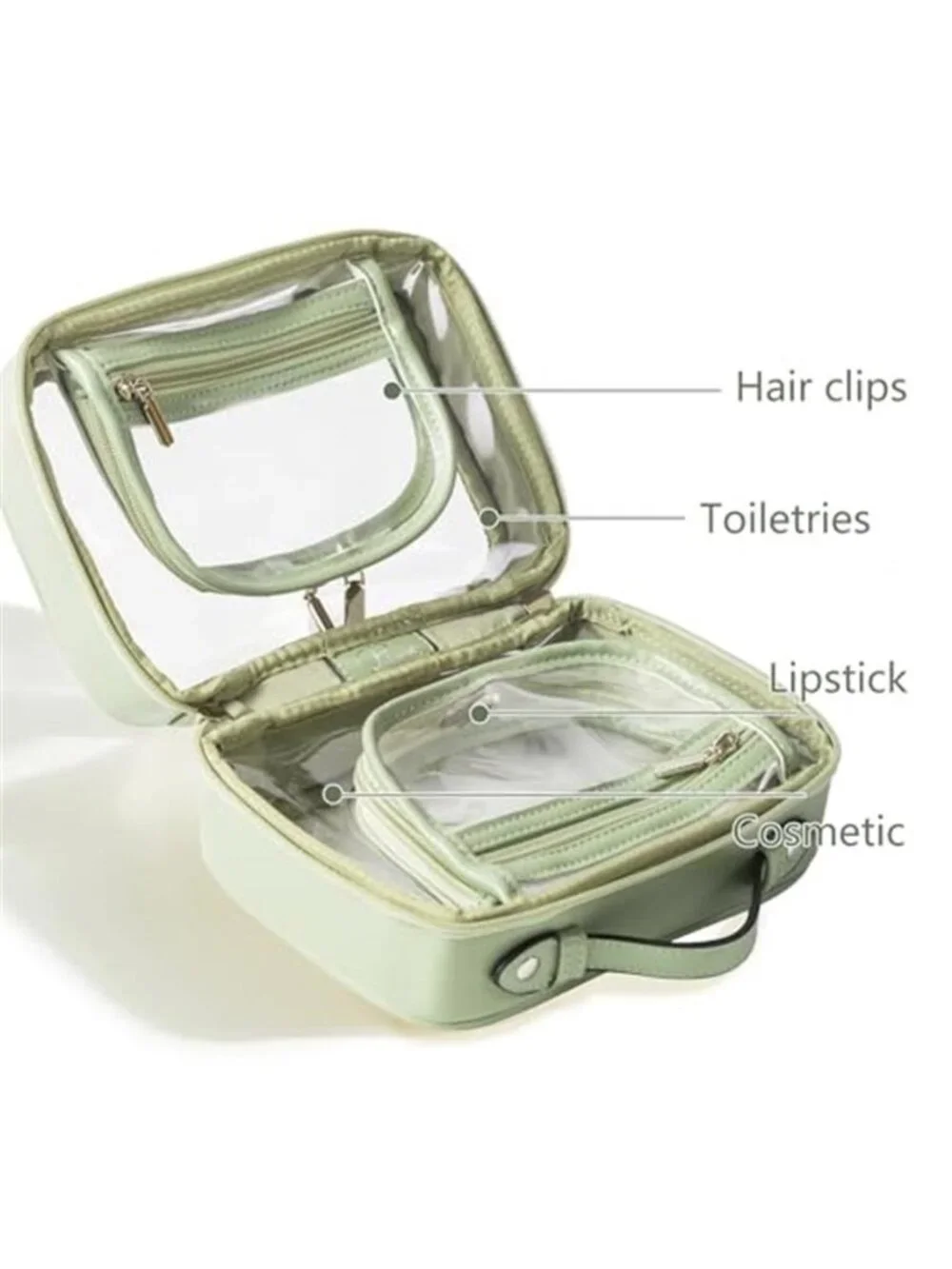 Womens Clear Makeup Bag Travel Cosmetic Organizer Waterproof Toiletry Case Large
